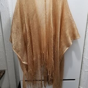 Elegant Gold Fringe Shawl